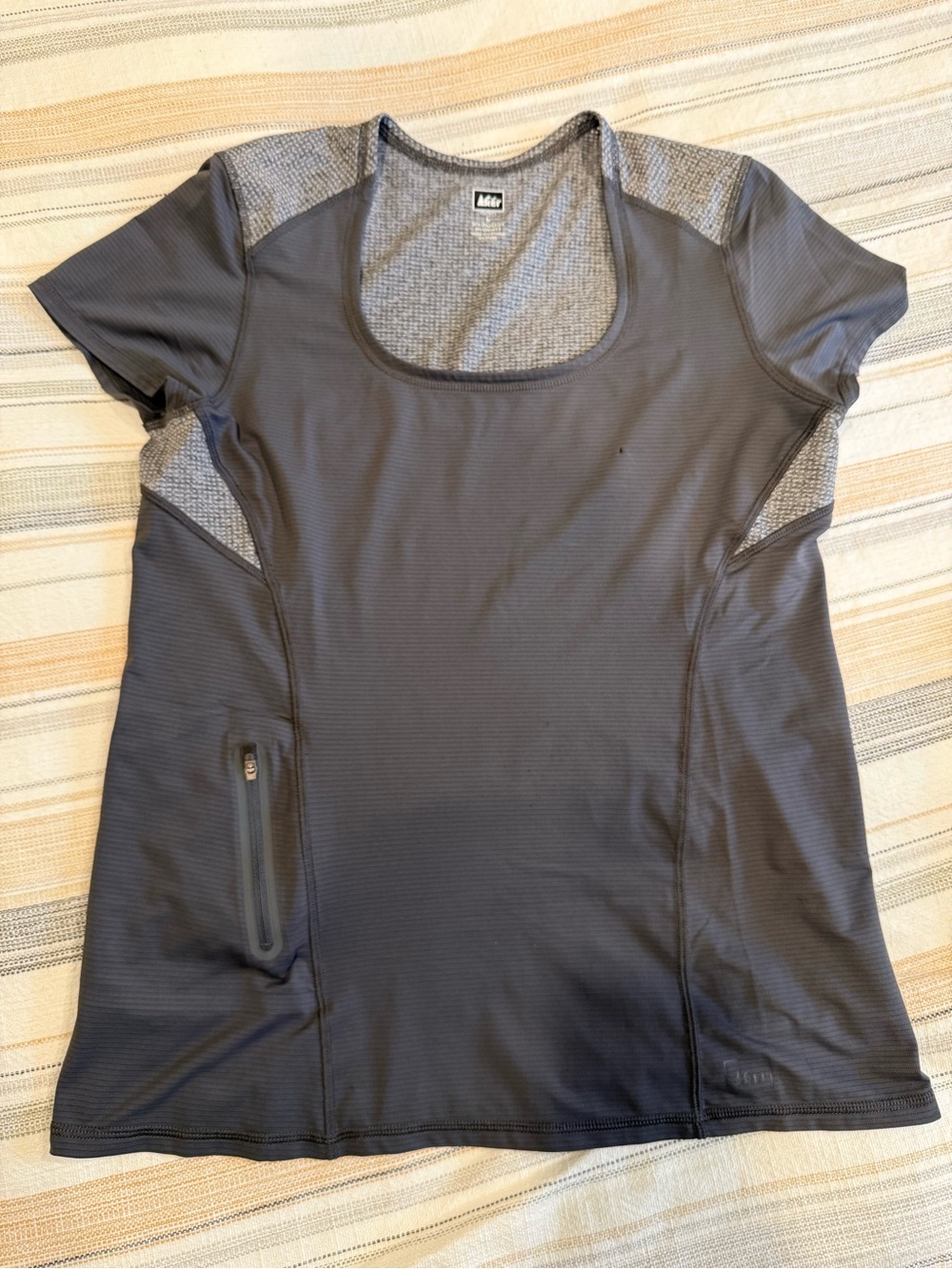 REI Women's Short-Sleeve Performance Top in Charcoal Gray